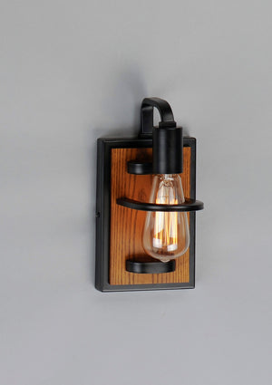 Maxim - 10301BKASB - One Light Wall Sconce - Black Forest - Black / Ashbury