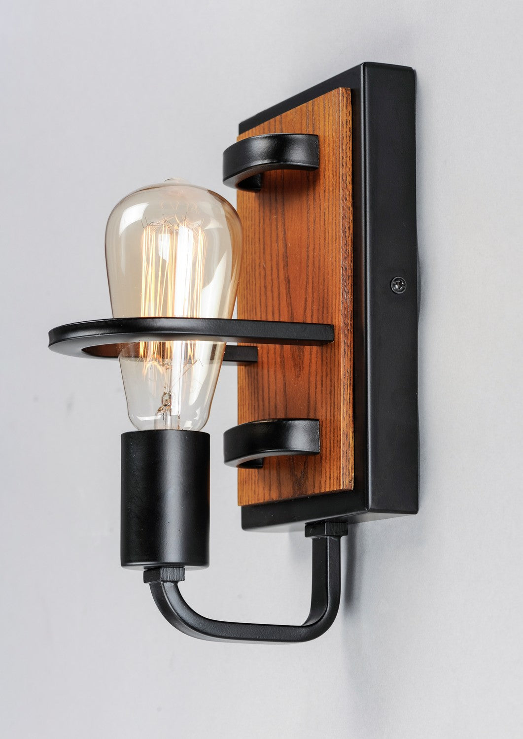 Maxim - 10301BKASB - One Light Wall Sconce - Black Forest - Black / Ashbury