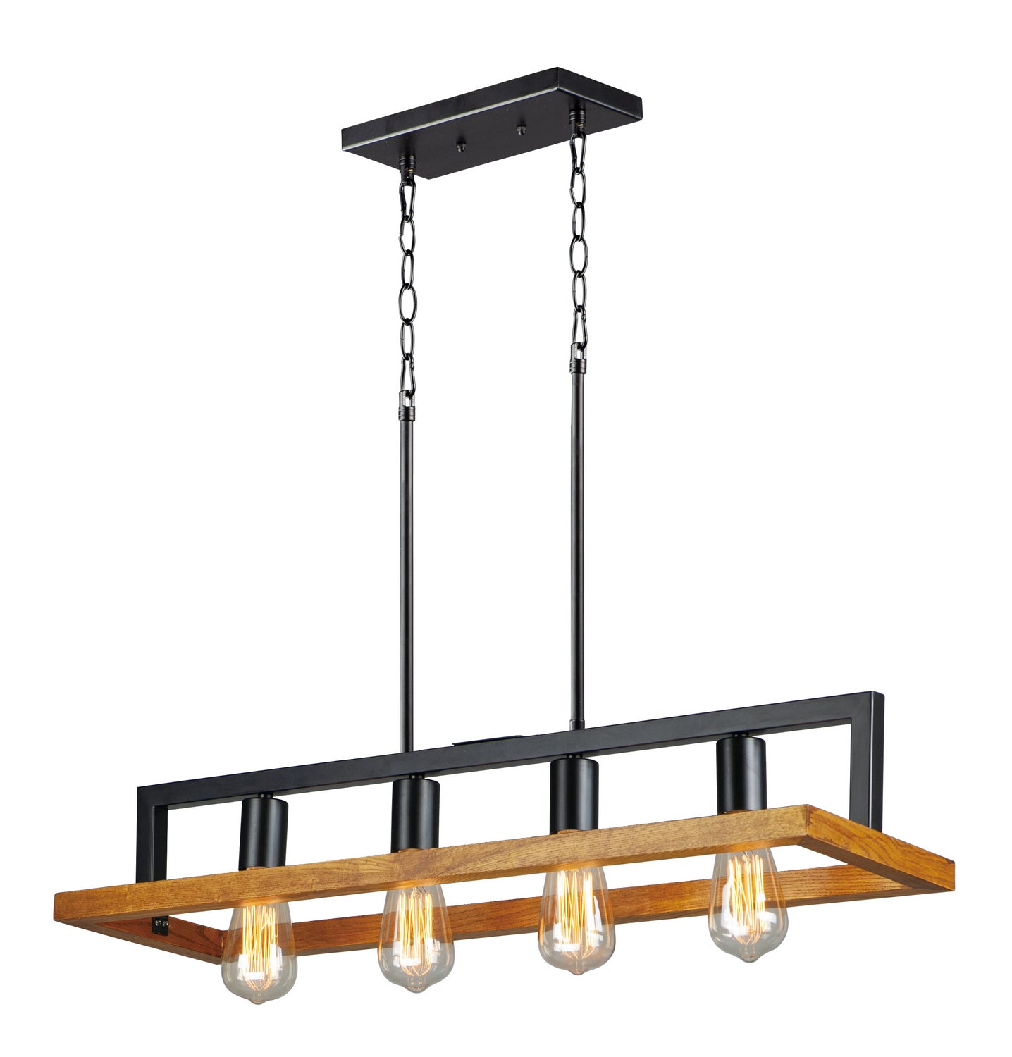 Maxim - 10307BKASB - Four Light Chandelier - Black Forest - Black / Ashbury