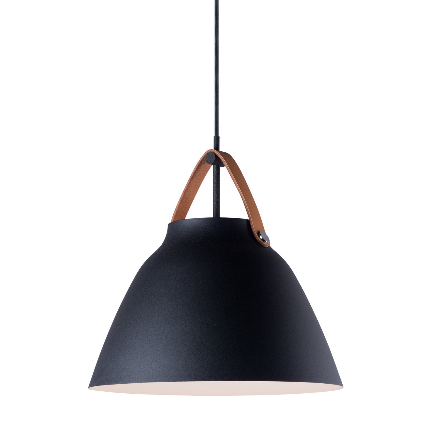 Maxim - 11356TNBK - One Light Pendant - Nordic - Tan Leather / Black