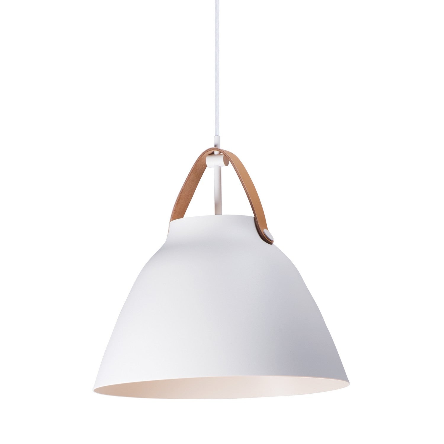 Maxim - 11356TNWT - One Light Pendant - Nordic - Tan Leather / White
