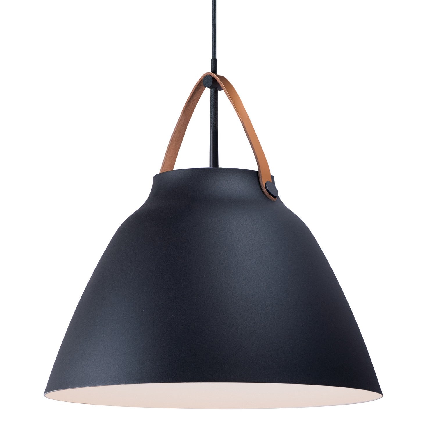 Maxim - 11358TNBK - One Light Pendant - Nordic - Tan Leather / Black