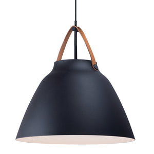 Maxim - 11358TNBK - One Light Pendant - Nordic - Tan Leather / Black