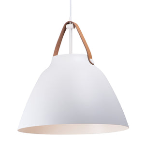Maxim - 11358TNWT - One Light Pendant - Nordic - Tan Leather / White