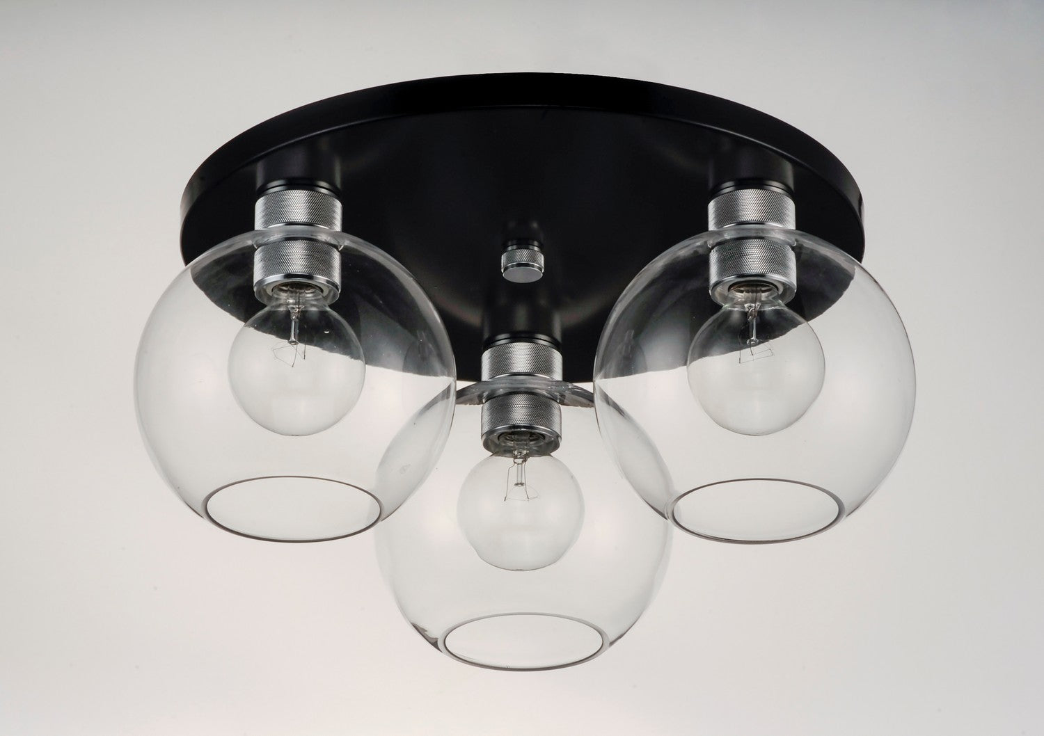 Maxim - 21610CLBKAL - Three Light Flush Mount - Vessel - Black / Brushed Aluminum