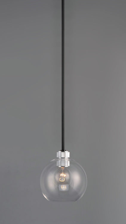 Maxim - 21619CLBKAL - One Light Mini Pendant - Vessel - Black / Brushed Aluminum