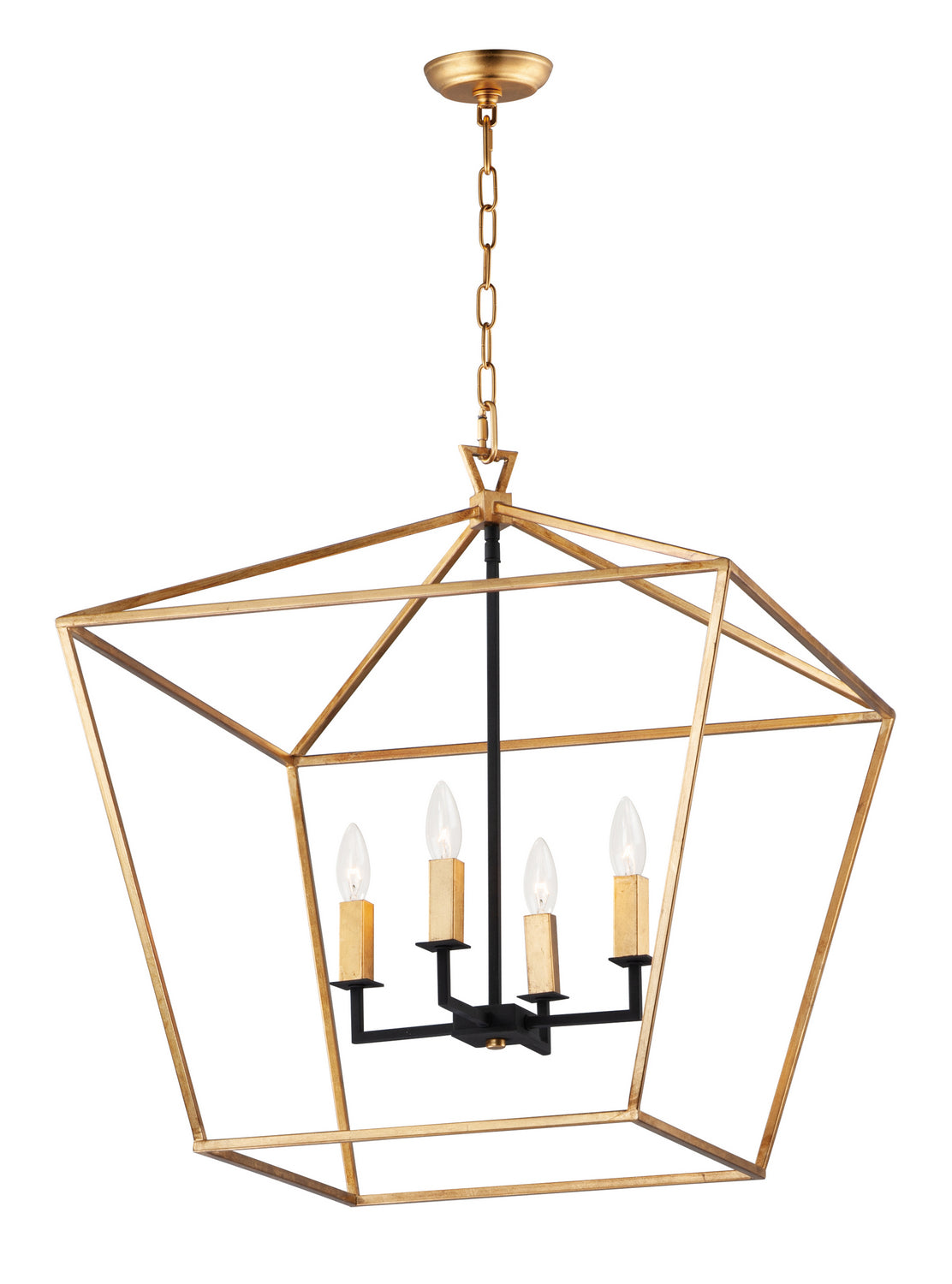 Maxim - 25155GLTXB - Four Light Chandelier - Abode - Gold Leaf / Textured Black