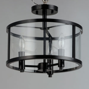 Maxim - 25250CLBK - Three Light Semi Flush Mount - Sentinel - Black