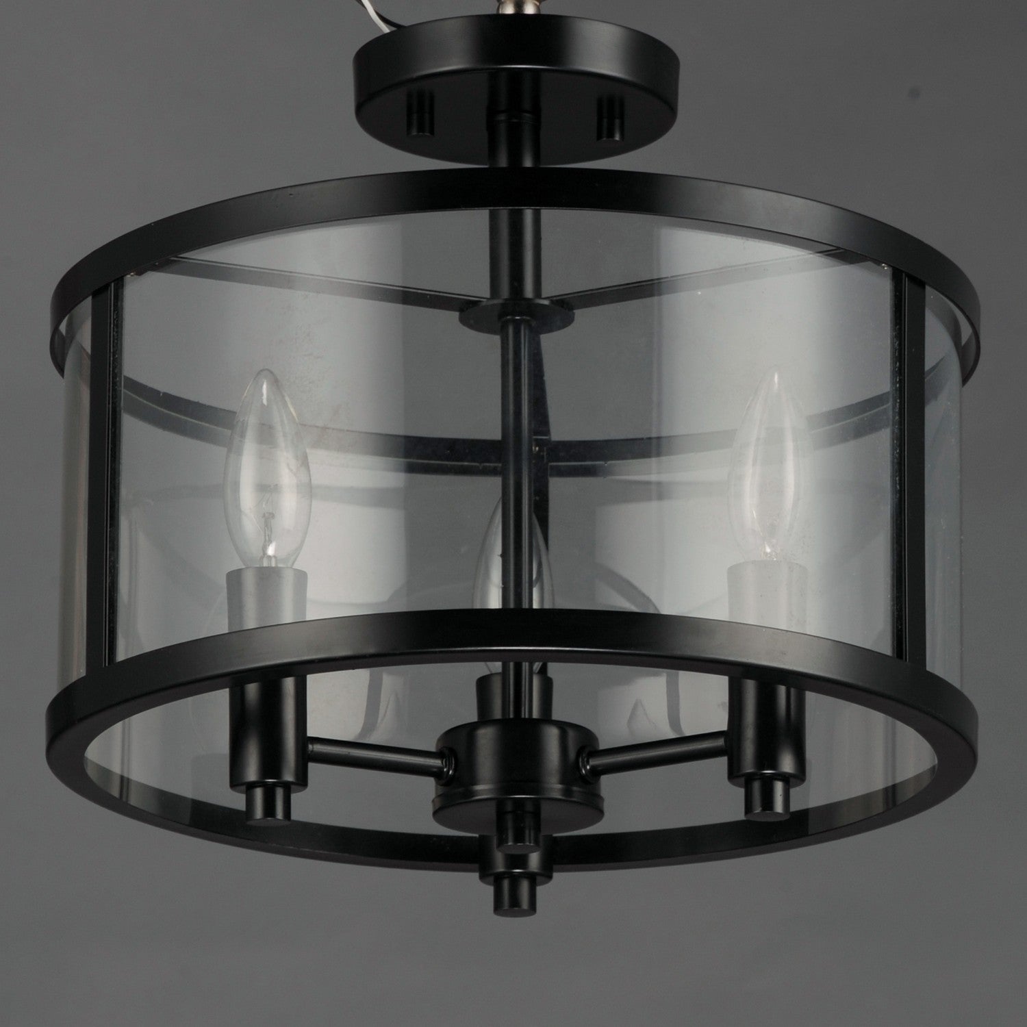 Maxim - 25250CLBK - Three Light Semi Flush Mount - Sentinel - Black