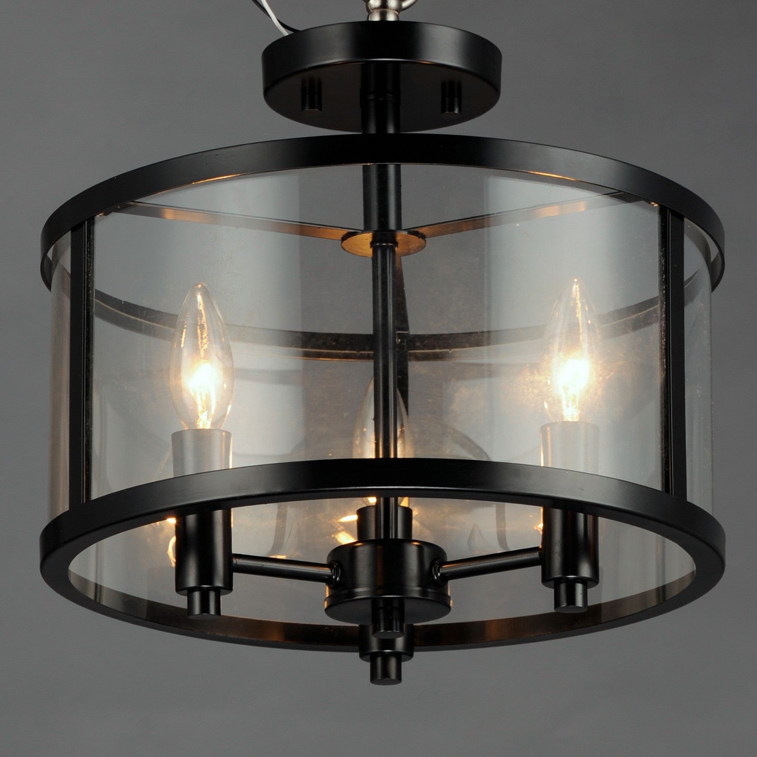 Maxim - 25250CLBK - Three Light Semi Flush Mount - Sentinel - Black