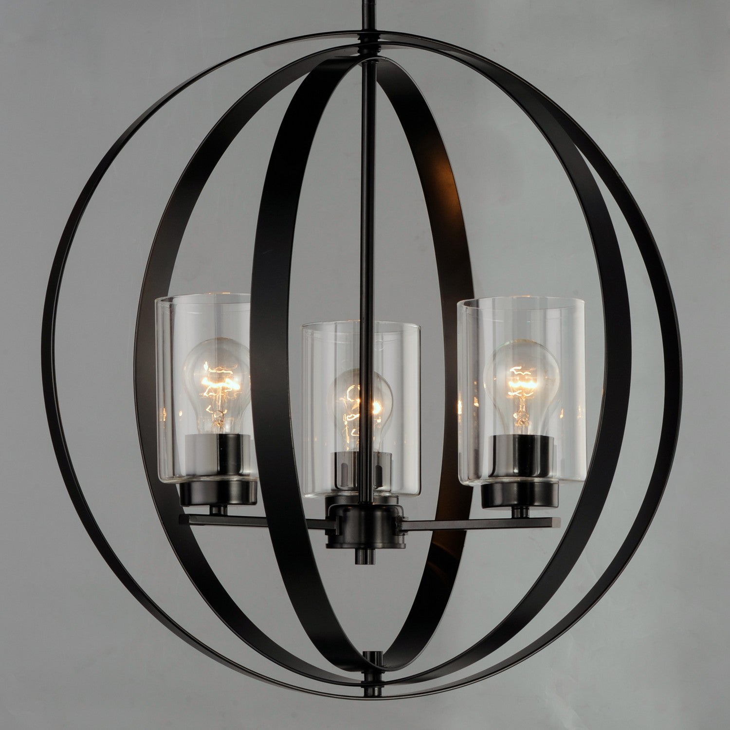 Maxim - 25254CLBK - Three Light Pendant - Sentinel - Black