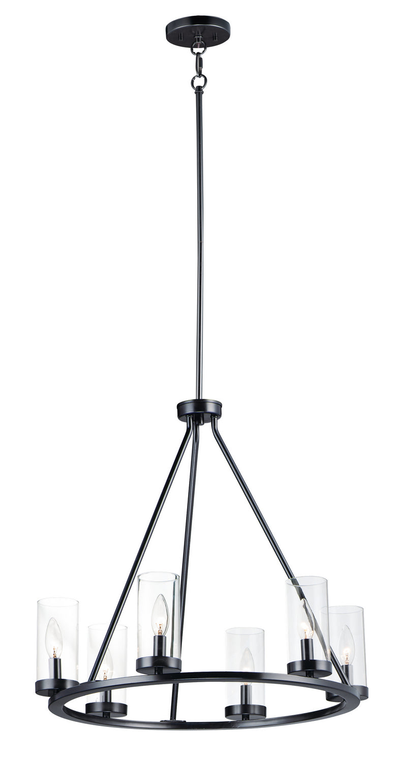 Maxim - 25255CLBK - Six Light Chandelier - Sentinel - Black