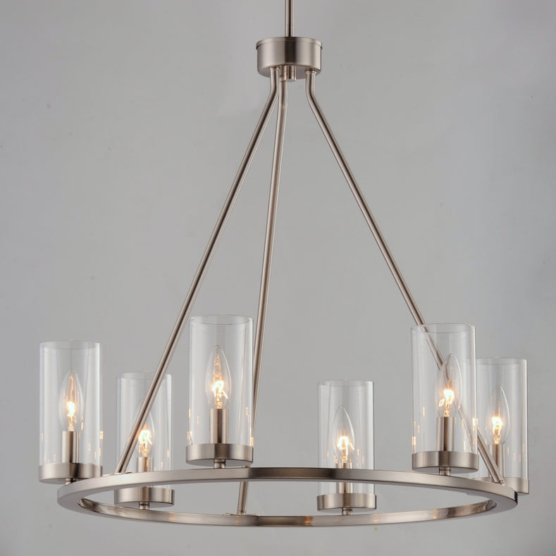 Maxim - 25255CLSN - Six Light Chandelier - Sentinel - Satin Nickel