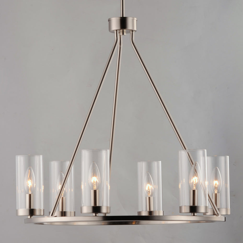 Maxim - 25255CLSN - Six Light Chandelier - Sentinel - Satin Nickel