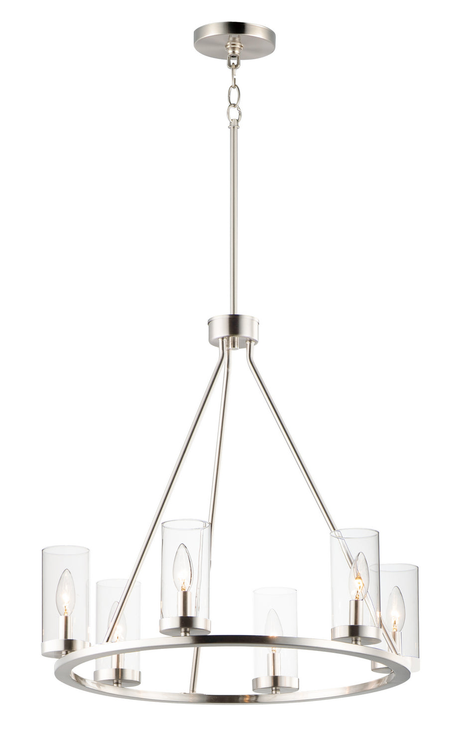 Maxim - 25255CLSN - Six Light Chandelier - Sentinel - Satin Nickel