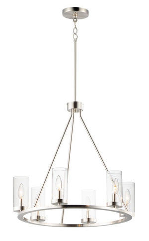 Maxim - 25255CLSN - Six Light Chandelier - Sentinel - Satin Nickel