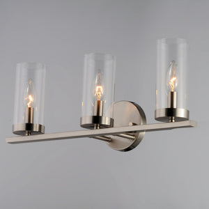 Maxim - 25257CLSN - Three Light Bath Vanity - Sentinel - Satin Nickel