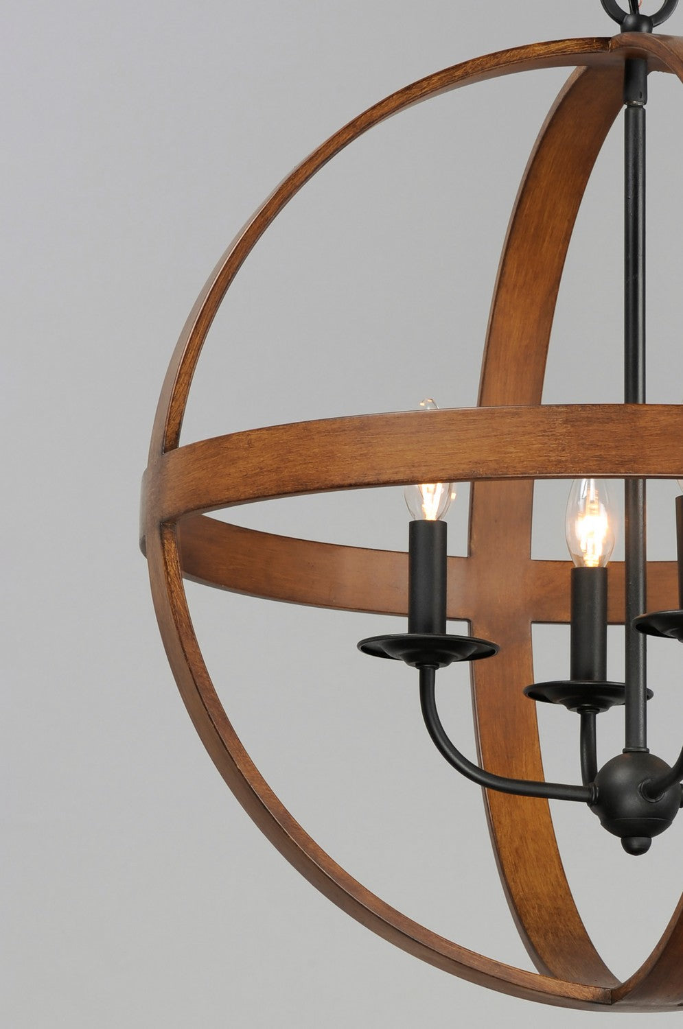 Maxim - 27574APBK - Four Light Pendant - Compass - Antique Pecan / Black