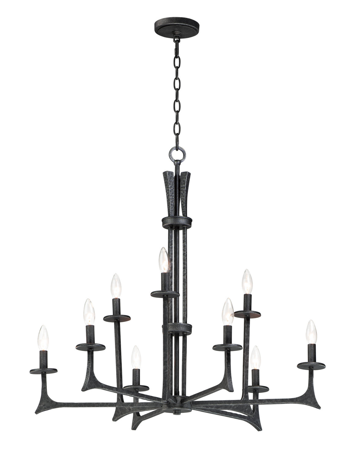 Maxim - 30306NI - Nine Light Chandelier - Anvil - Natural Iron