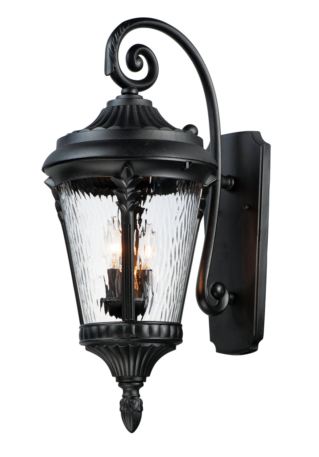 Maxim - 3055WGBK - Three Light Outdoor Wall Lantern - Sentry - Black