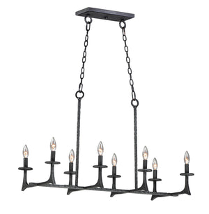 Maxim - 30307NI - Eight Light Linear Pendant - Anvil - Natural Iron