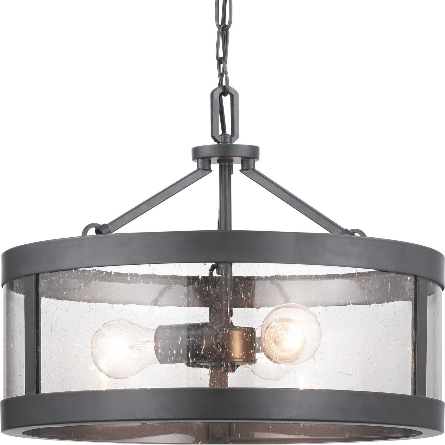 Progress Lighting - P350119-143 - Three Light Semi-Flush Convertible - Gresham - Graphite