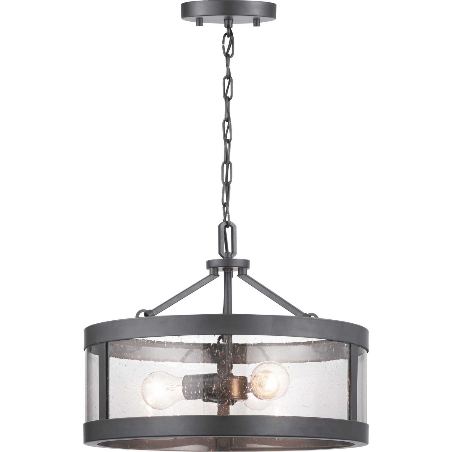 Progress Lighting - P350119-143 - Three Light Semi-Flush Convertible - Gresham - Graphite