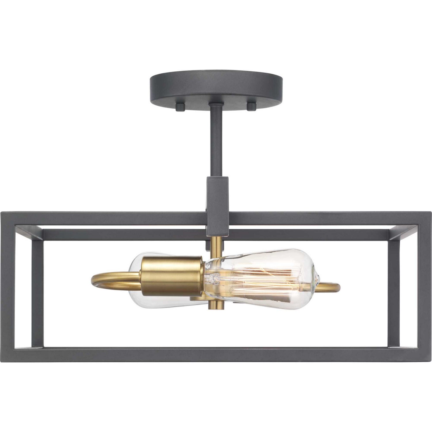 Progress Lighting - P350120-143 - Two Light Semi-Flush Convertible - Blakely - Graphite