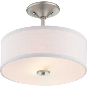 Progress Lighting - P350129-009 - Two Light Semi-Flush Mount - Inspire - Brushed Nickel