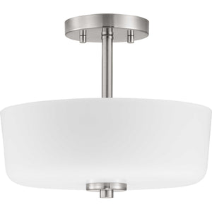 Progress Lighting - P350137-009 - Two Light Semi-Flush Convertible - Tobin - Brushed Nickel