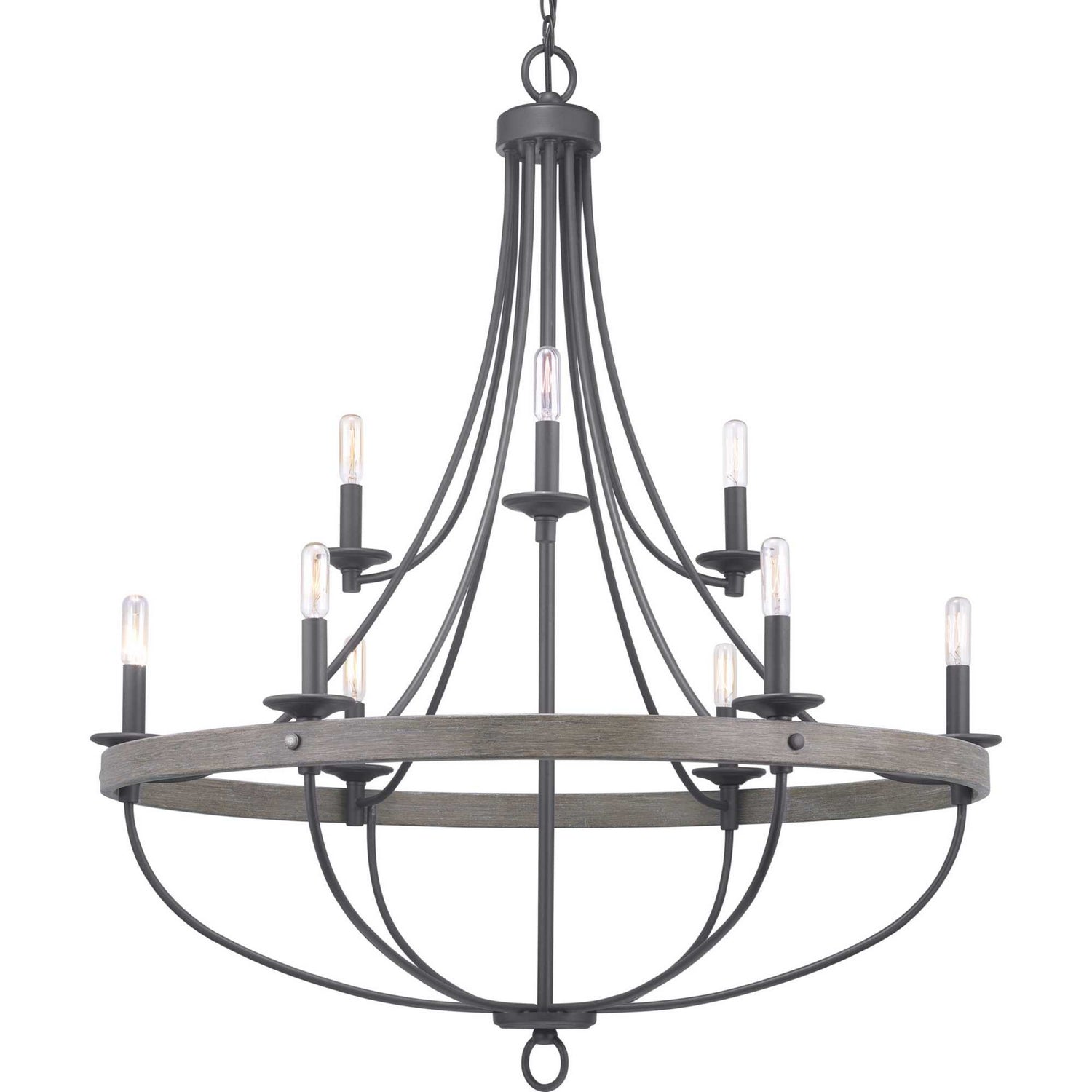 Progress Lighting - P400159-143 - Nine Light Chandelier - Gulliver - Graphite