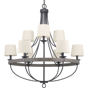 Progress Lighting - P400159-143 - Nine Light Chandelier - Gulliver - Graphite