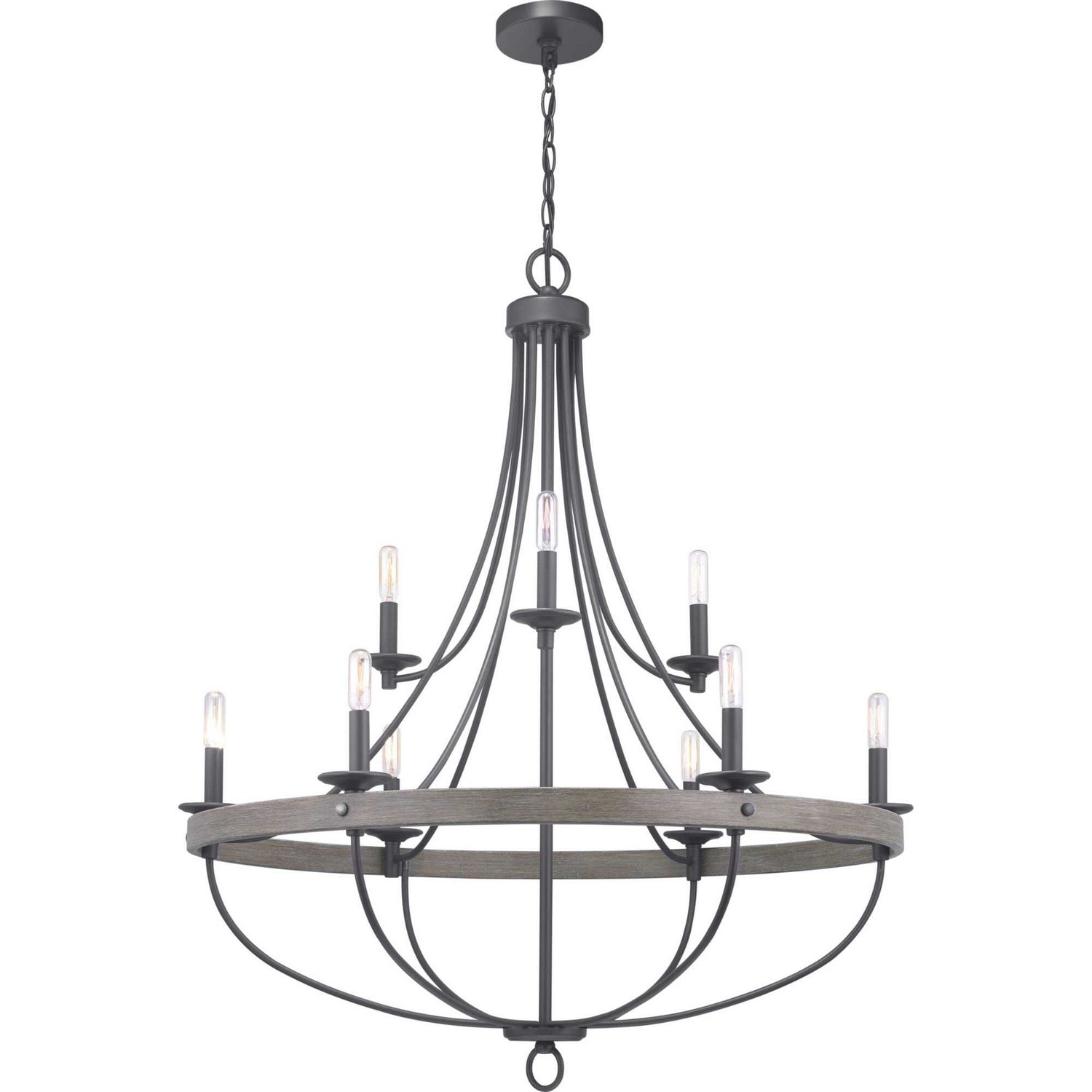 Progress Lighting - P400159-143 - Nine Light Chandelier - Gulliver - Graphite