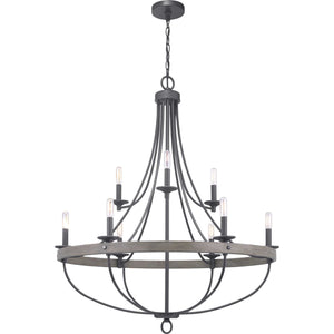 Progress Lighting - P400159-143 - Nine Light Chandelier - Gulliver - Graphite