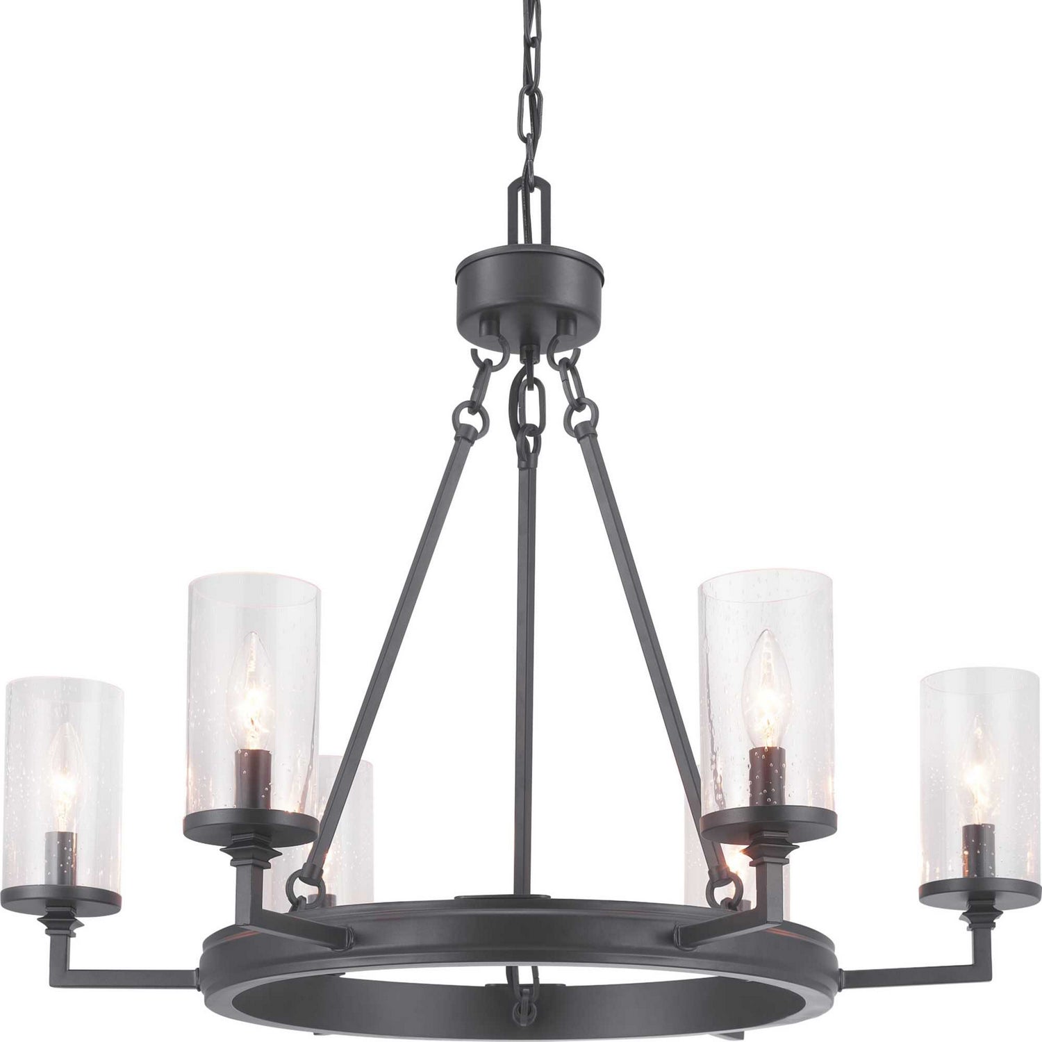 Progress Lighting - P400164-143 - Six Light Chandelier - Gresham - Graphite