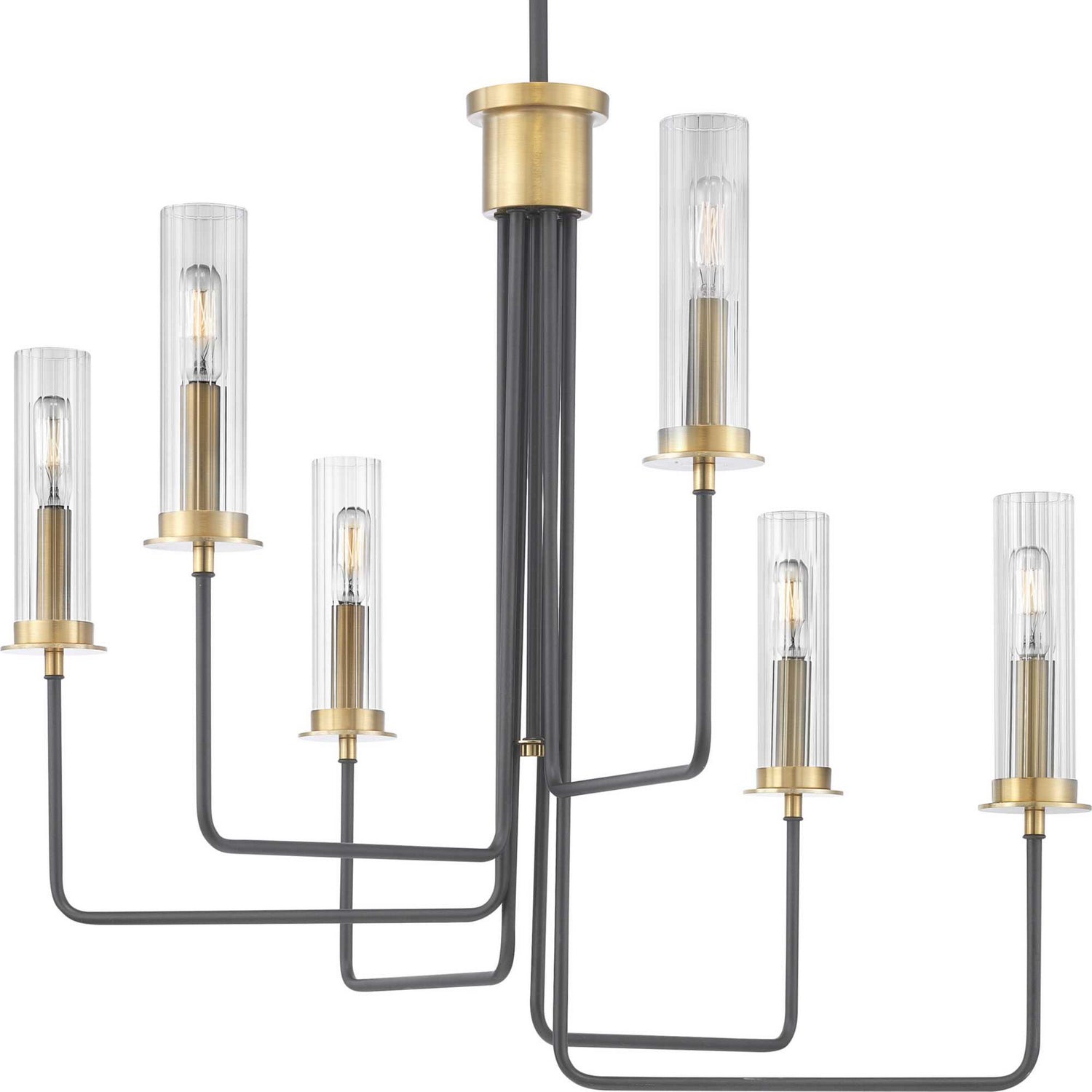 Progress Lighting - P400168-143 - Six Light Chandelier - Rainey - Graphite