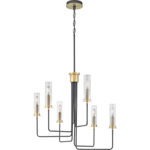 Progress Lighting - P400168-143 - Six Light Chandelier - Rainey - Graphite