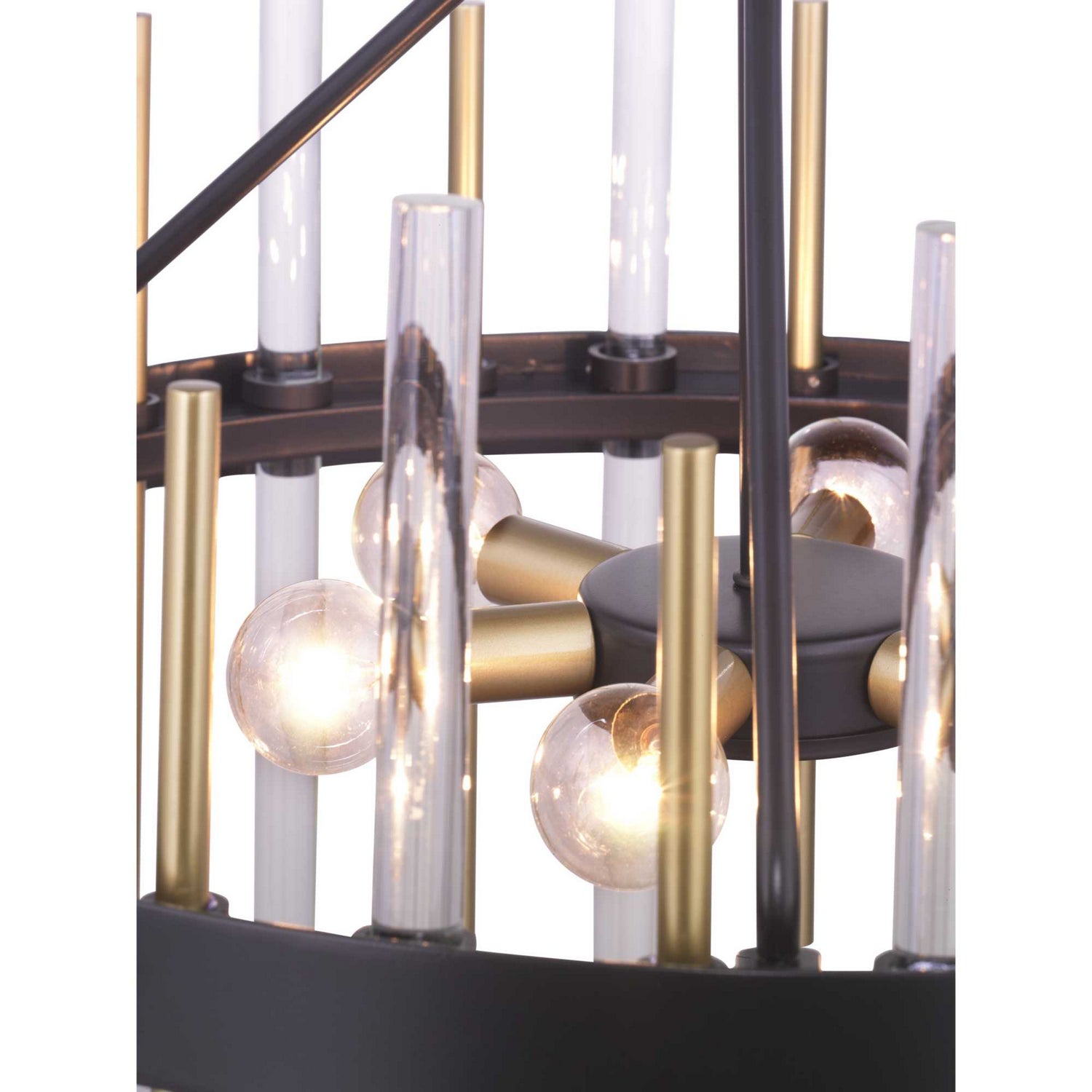 Progress Lighting - P400176-031 - Six Light Chandelier - Orrizo - Black