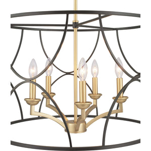 Progress Lighting - P400178-031 - Five Light Chandelier - Landree - Black