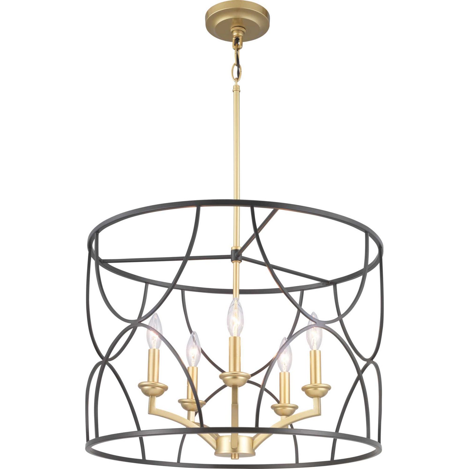 Progress Lighting - P400178-031 - Five Light Chandelier - Landree - Black