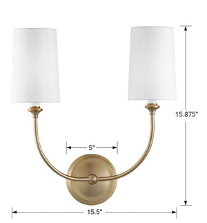 Crystorama - 2242-VG - Two Light Wall Sconce - Sylvan - Vibrant Gold