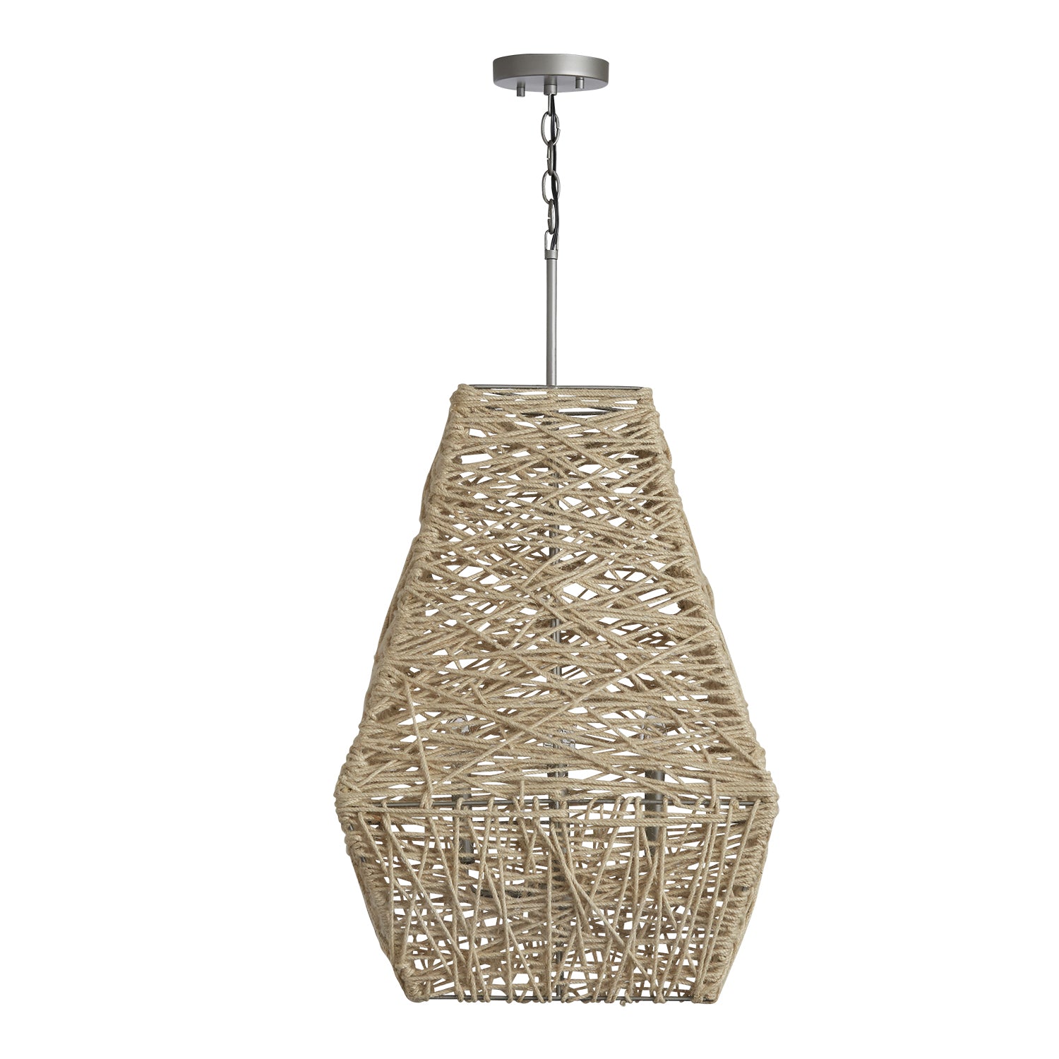 Capital Lighting - 335241NY - Four Light Pendant - Finley - Natural Jute and Grey