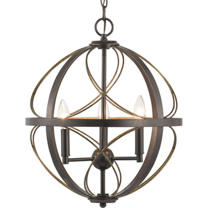 Progress Lighting - P500068-020 - Three Light Pendant - Brandywine - Antique Bronze