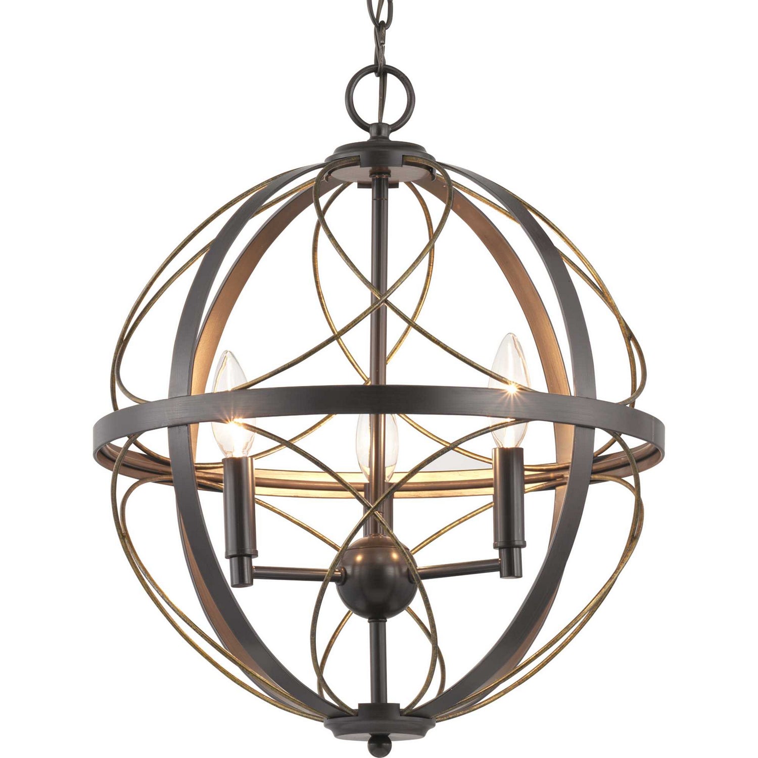 Progress Lighting - P500068-020 - Three Light Pendant - Brandywine - Antique Bronze