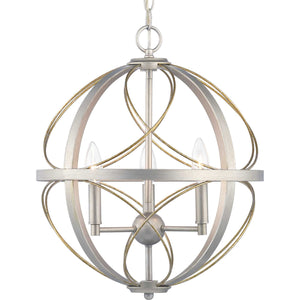 Progress Lighting - P500068-134 - Three Light Pendant - Brandywine - Silver Ridge