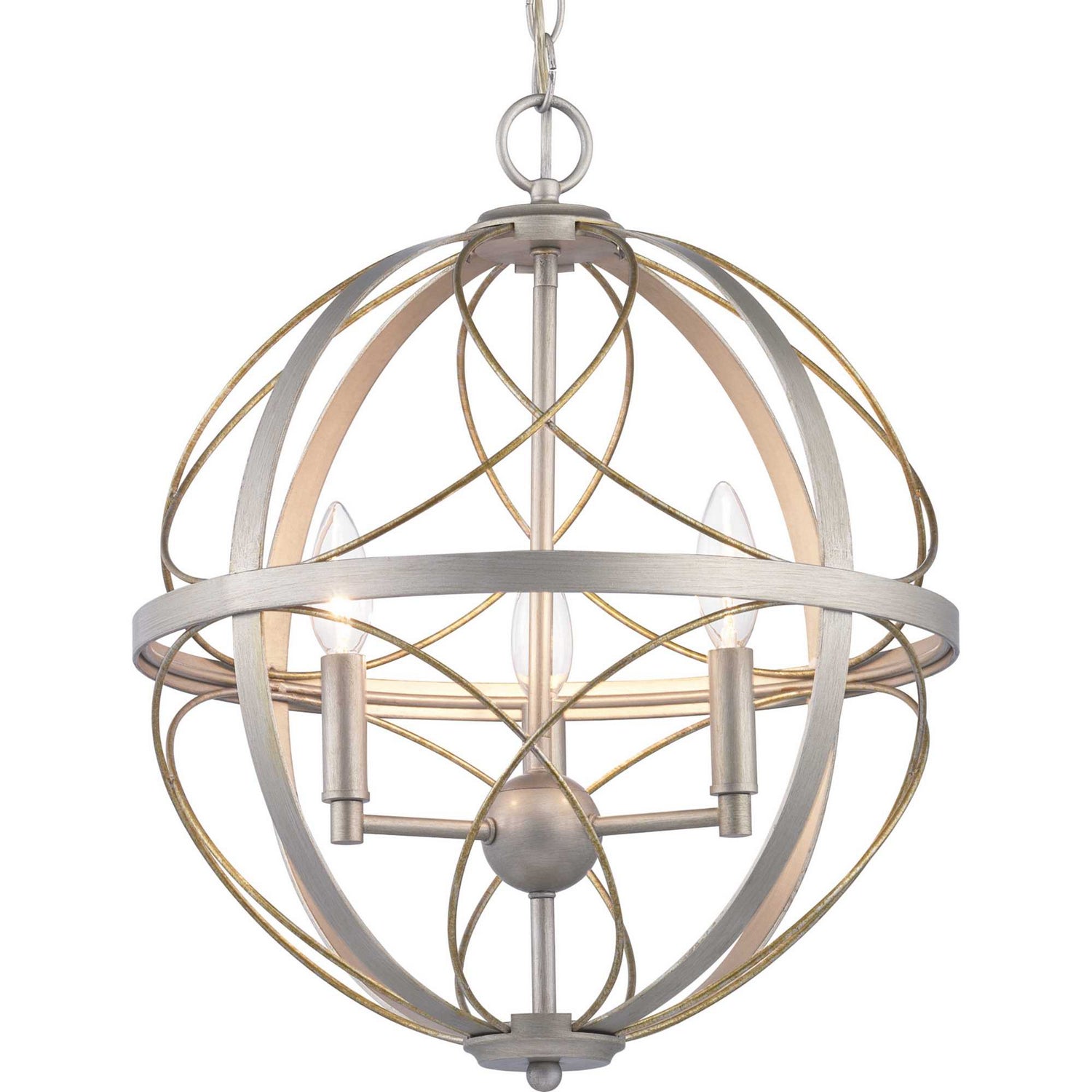 Progress Lighting - P500068-134 - Three Light Pendant - Brandywine - Silver Ridge