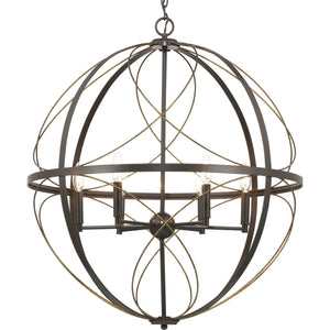 Progress Lighting - P500069-020 - Six Light Pendant - Brandywine - Antique Bronze