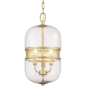 Progress Lighting - P500156-078 - Three Light Pendant - Cayce - Vintage Gold