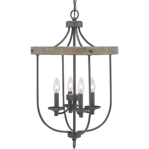 Progress Lighting - P500157-143 - Four Light Foyer Pendant - Gulliver - Graphite