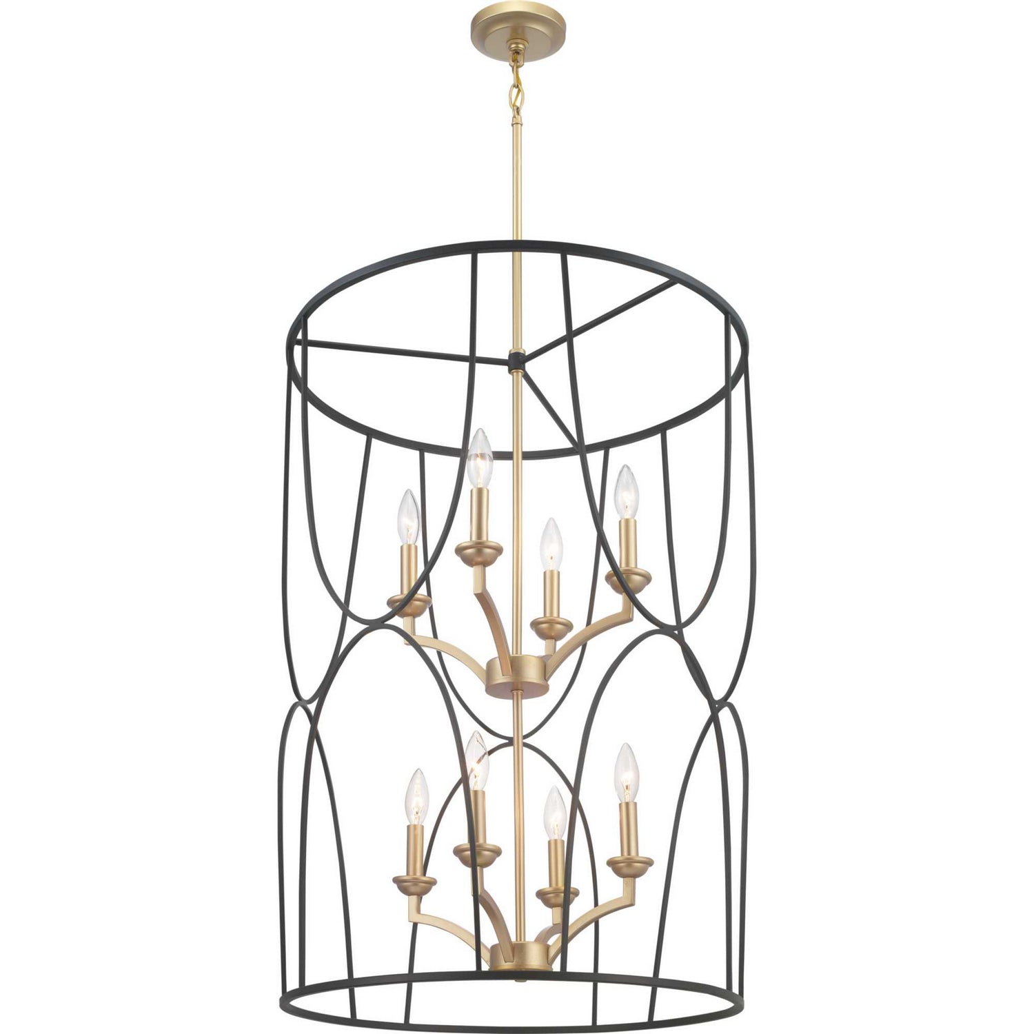 Progress Lighting - P500177-031 - Eight Light Foyer Pendant - Landree - Black